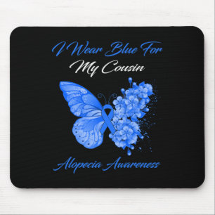 Schmetterling Ich trage Blau für meinen Cousin Alo Mousepad