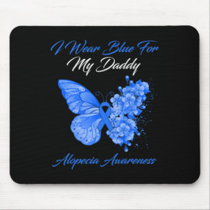 Schmetterling Ich trage Blau für meinen Daddy Alop Mousepad