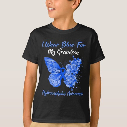 Schmetterling, ich trage Blau für meinen Enkel Hyd T-Shirt (Vorderseite)