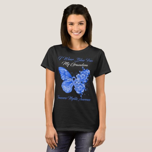 Schmetterling, ich trage Blau für meinen Enkelsohn T-Shirt (Vorne ganz)
