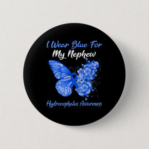 Schmetterling Ich trage Blau für meinen Nephew-Hyd Button