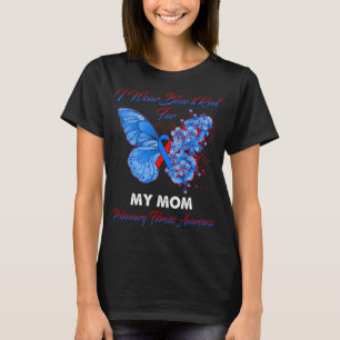 Schmetterling Ich trage Blau und Rot für meine Mam T-Shirt