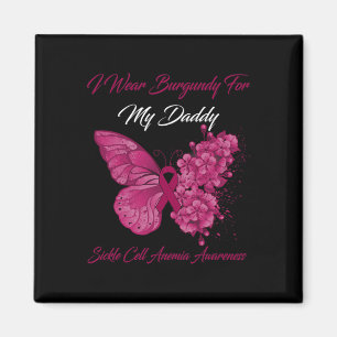 Schmetterling Ich trage Burgund für meine Daddy-Si Magnet