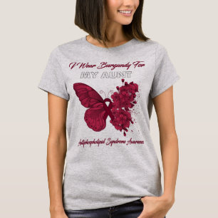 Schmetterling Ich trage Burgund für meine Tante An T-Shirt