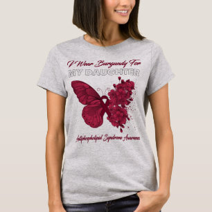 Schmetterling Ich trage Burgund für meine Tochter T-Shirt