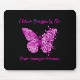 Schmetterling Ich trage Burgundy für Gehirnaneurys Mousepad