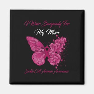 Schmetterling Ich trage Burgundy für meine Mama Si Magnet