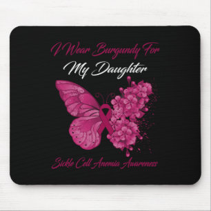 Schmetterling Ich trage Burgundy für meine Tochter Mousepad