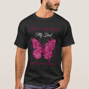 Schmetterling Ich trage Burgundy für meinen Vater  T-Shirt