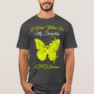 Schmetterling Ich trage Gelb für meine Tochter ADH T-Shirt