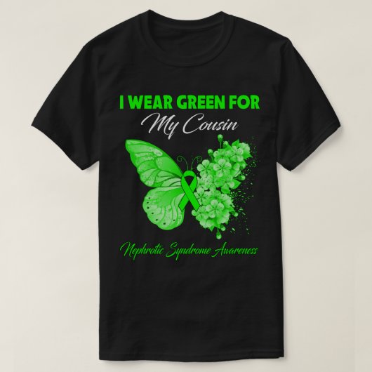 Schmetterling Ich trage Grau für Narkolepsie Bewus T-Shirt (Design vorne)