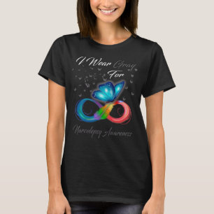 Schmetterling Ich trage Grau für Narkolepsie Bewus T-Shirt