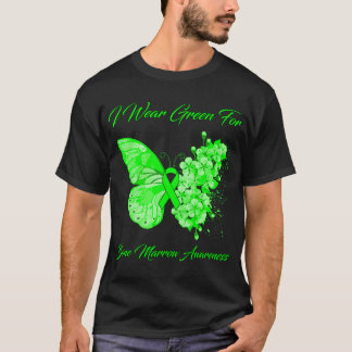 Schmetterling Ich trage Grün für Knochenmark-Bewus T-Shirt