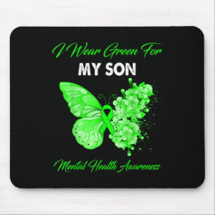 Schmetterling ich trage Grün für mein Sohn Mental Mousepad
