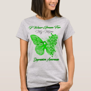 Schmetterling Ich trage Grün für meine Mama Depres T-Shirt