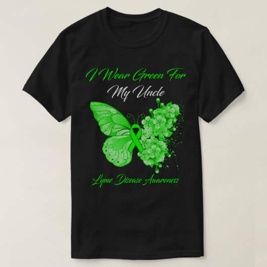 Schmetterling Ich trage Grün für meine Onkel-Lyme- T-Shirt (Design vorne)