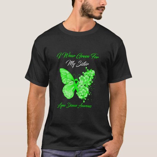 Schmetterling Ich trage Grün für meine Schwester L T-Shirt (Vorderseite)