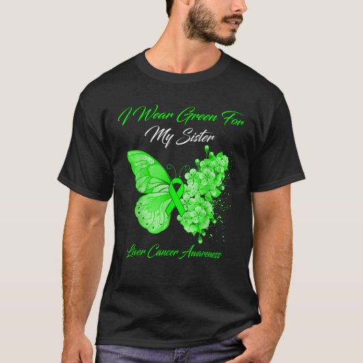 Schmetterling Ich trage Grün für meine Schwester L T-Shirt (Vorderseite)