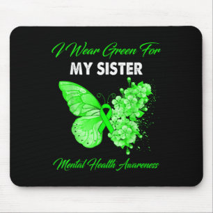 Schmetterling Ich trage Grün für meine Schwester p Mousepad
