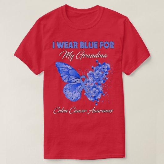Schmetterling Ich trage Grün für meinen Oma-Colon- T-Shirt (Design vorne)