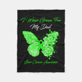 Schmetterling Ich trage Grün für meinen Vater Lebe Fleecedecke (Vorderseite)