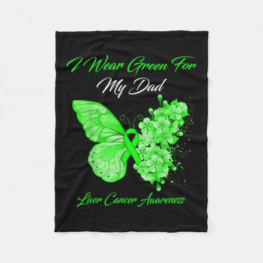 Schmetterling Ich trage Grün für meinen Vater Lebe Fleecedecke (Vorderseite)