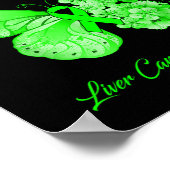 Schmetterling Ich trage Grün für meinen Vater Lebe Poster (Ecke)