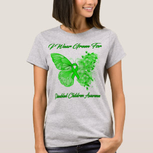 Schmetterling ich trage Grün für Mit Behinderung K T-Shirt