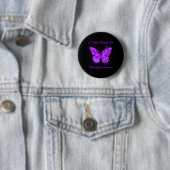Schmetterling Ich trage Lila für Fibromyalgie Button (Beispiel)