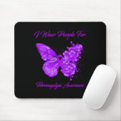 Schmetterling Ich trage Lila für Fibromyalgie Mousepad (Mit Mouse)