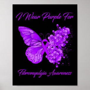 Schmetterling Ich trage Lila für Fibromyalgie Poster