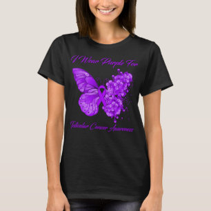 Schmetterling Ich trage Lila für Hodenkrebs T-Shirt