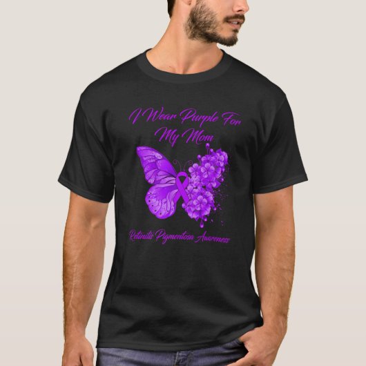 Schmetterling Ich trage Lila für meine Mama Retini T-Shirt (Vorderseite)