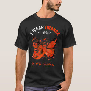 Schmetterling Ich trage Orange für das Copd-Bewuss T-Shirt
