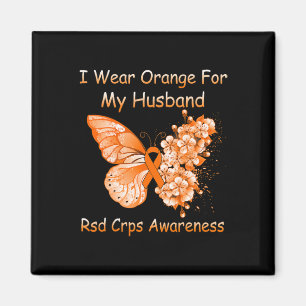Schmetterling Ich trage Orange für mein Ehemännche Magnet