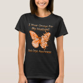 Schmetterling Ich trage Orange für mein Ehemännche T-Shirt (Vorderseite)