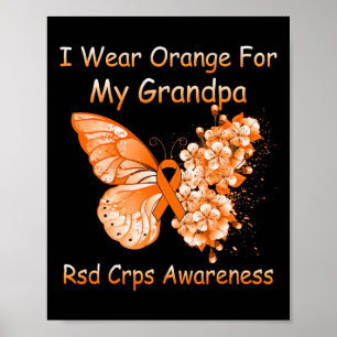 Schmetterling Ich trage Orange für mein Großvater Poster