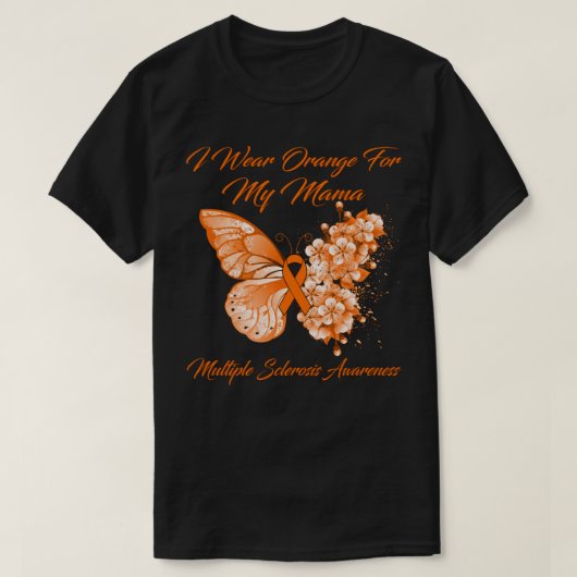 Schmetterling ich trage Orange für meine Mama-Mult T-Shirt (Design vorne)