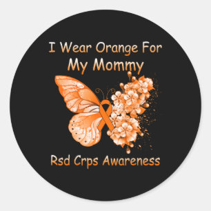 Schmetterling Ich trage Orange für meine Mama Rsd  Runder Aufkleber