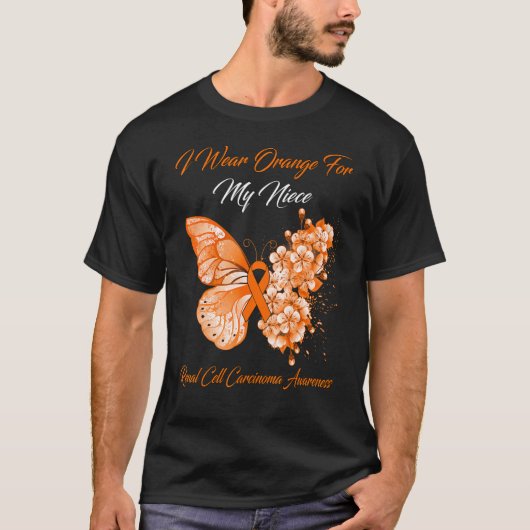 Schmetterling Ich trage Orange für meine Nierenzel T-Shirt (Vorderseite)