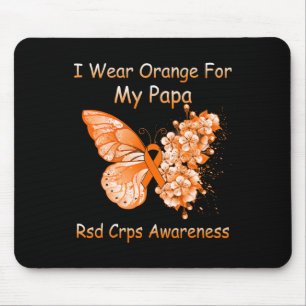 Schmetterling Ich trage Orange für meine Papa RSD Mousepad