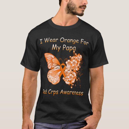 Schmetterling Ich trage Orange für meine Papa RSD T-Shirt (Vorderseite)
