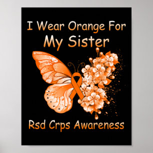 Schmetterling Ich trage Orange für meine Schwester Poster