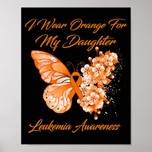 Schmetterling Ich trage Orange für meine Tochter L Poster (Vorne)