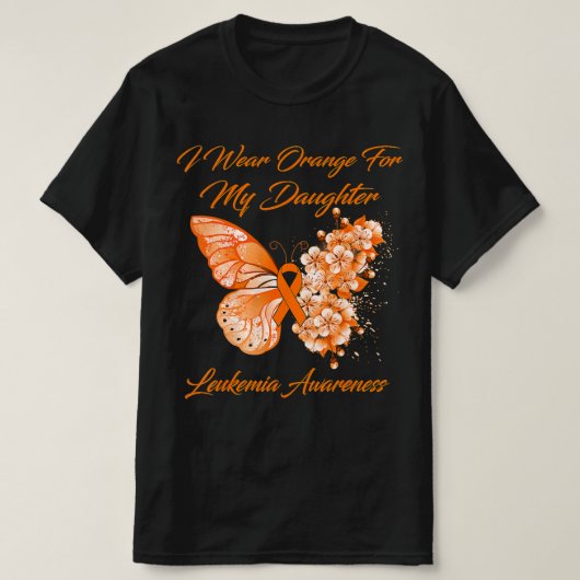 Schmetterling Ich trage Orange für meine Tochter L T-Shirt (Design vorne)
