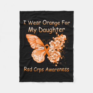 Schmetterling Ich trage Orange für meine Tochter R Fleecedecke