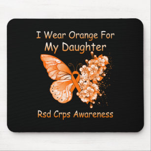 Schmetterling Ich trage Orange für meine Tochter R Mousepad