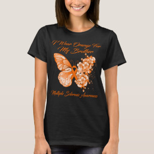 Schmetterling ich trage Orange für meinen Bruder M T-Shirt
