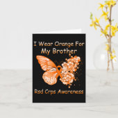 Schmetterling Ich trage Orange für meinen Bruder R Karte (Gelbe Blume)