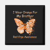 Schmetterling Ich trage Orange für meinen Bruder R Magnet (Vorne)